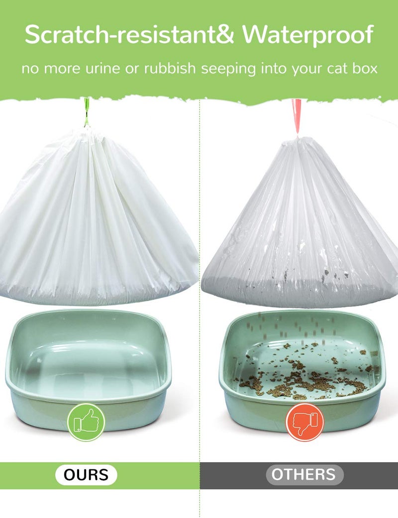PETOCAT Litter Box Liners, 28 Count Giant Jumbo Cat Litter Pan liners, Drawstring Litter Liner Bags For Litter Box Pan, Extra Large Thick Kitty Litter Liner XXL, Eco Friendly Pet Supplies (45" x 19") - Image 2